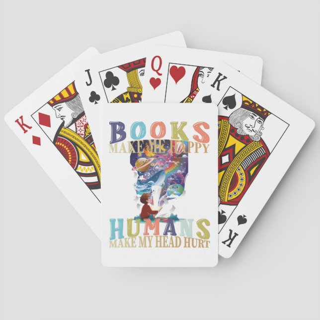 Jeu De Cartes Les livres me rendent heureux Les humains me font  (dos)