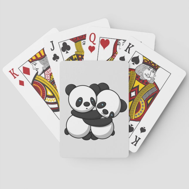 Jeu De Cartes Les Pandas Accrochent Les Cartes De Jeu (dos)
