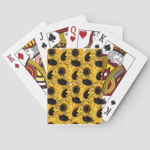Jeu De Cartes les pétales de fleurs du soleil nagent le jaune
