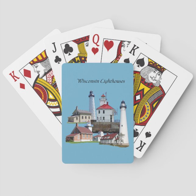 Jeu De Cartes Les phares du Wisconsin jouant aux cartes (dos)