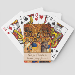 Jeu De Cartes Les Saints Catholiques Jouant Des Cartes