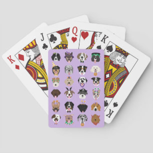 Jeu De Cartes Les visages du chien d'Halloween