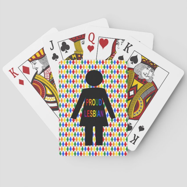 Jeu De Cartes Lesbienne LGBTQ Silhouette et Rainbow Ladies (dos)