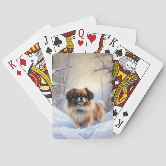 Jeu De Cartes L'Espagnol Tibétain Laissons Il Neige Noël (dos)