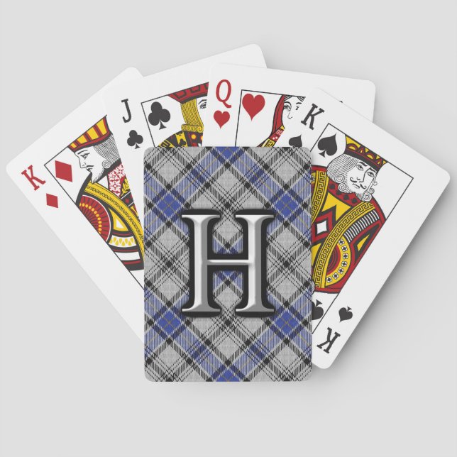 Jeu De Cartes LETTRE CLAN HANAY ÉCOSSAIS H MONogramme Tartan Dec (dos)
