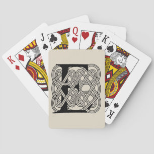 Jeu De Cartes Lettre E Noeud Celtique Monogramme Vintage
