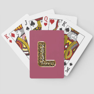 JEU DE CARTES LETTRE EMPREINTE DE LÉOPARD VERTRÉE L