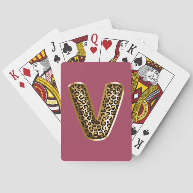 Jeu De Cartes LETTRE Empreinte de léopard VERTRÉE VORI (dos)