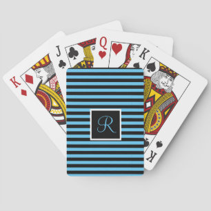 JEU DE CARTES LETTRE INITIALE CHIC BLEUE ET NOIRE FRÉQUENTÉE BLE