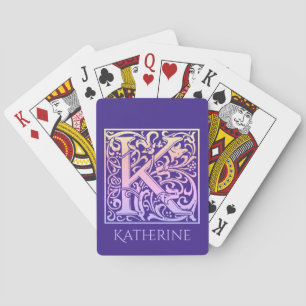 Jeu De Cartes Lettre K Coloré Vintage Première lettre Gradient