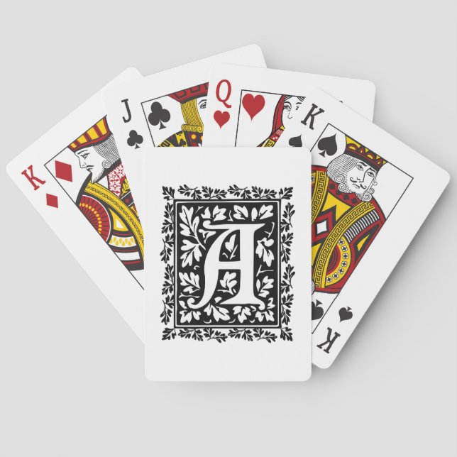 Jeu De Cartes Lettre médiévale élégante A de manuscrit lumineux (dos)