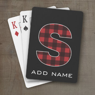 Jeu De Cartes Lettre monographie S - Buffalo noir et rouge plaqu