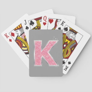 Jeu De Cartes Lettre Parties scintillant rose K