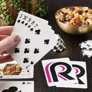 Jeu De Cartes LETTRE Rose ET NOIR R
