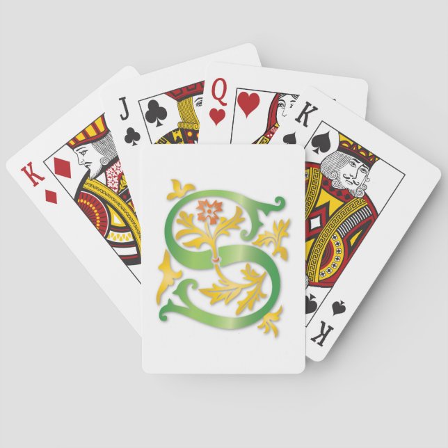 Jeu De Cartes Lettre S Monogram Fleur de lis (dos)