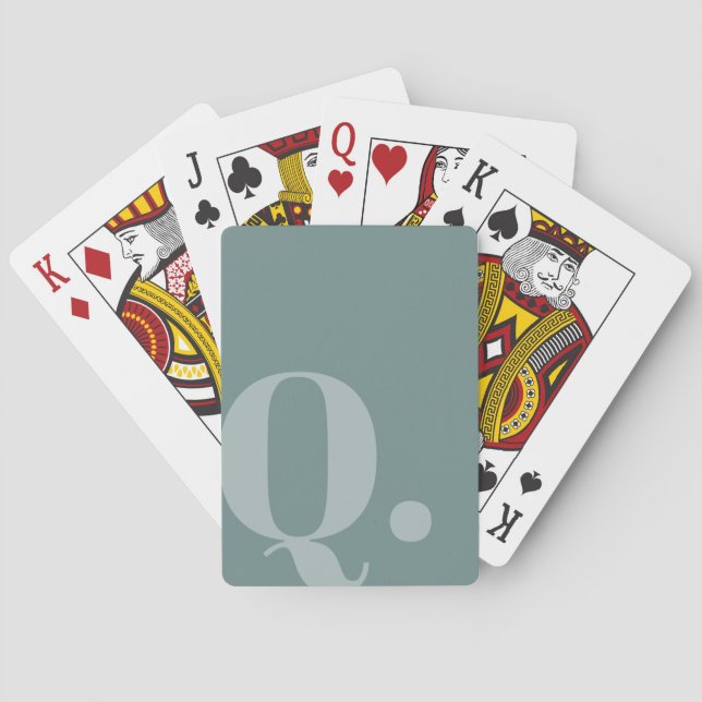 Jeu De Cartes Lettre Turquoise coupée (dos)