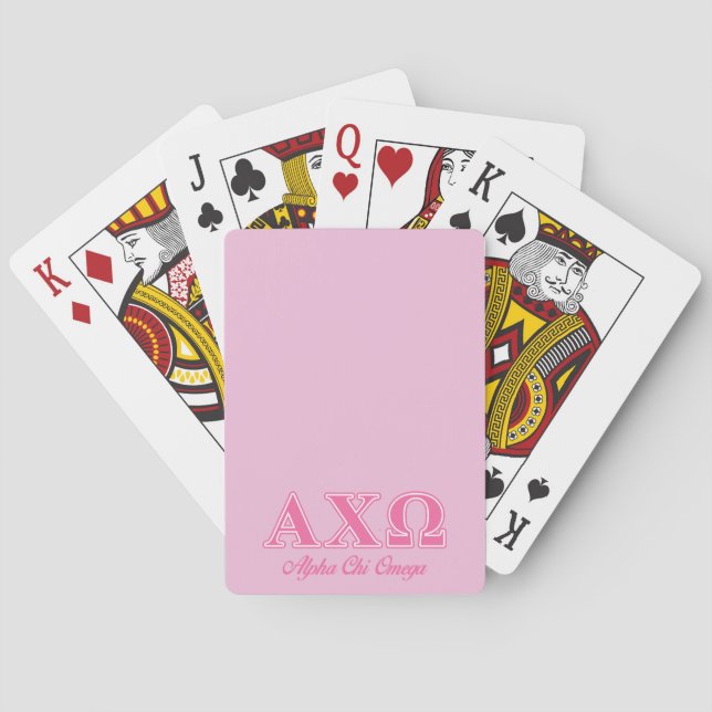 Jeu De Cartes Lettres roses Alphi Chi Omega (dos)