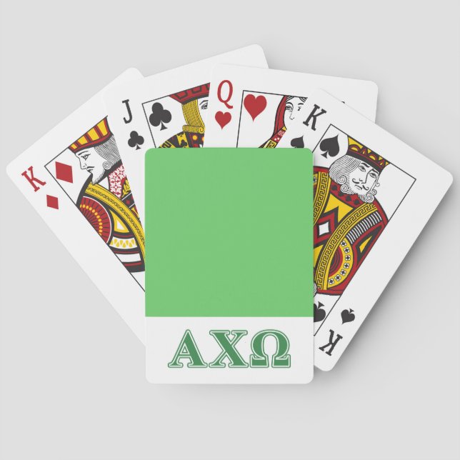 Jeu De Cartes Lettres vertes d'Omega de Chi d'Alphi (dos)