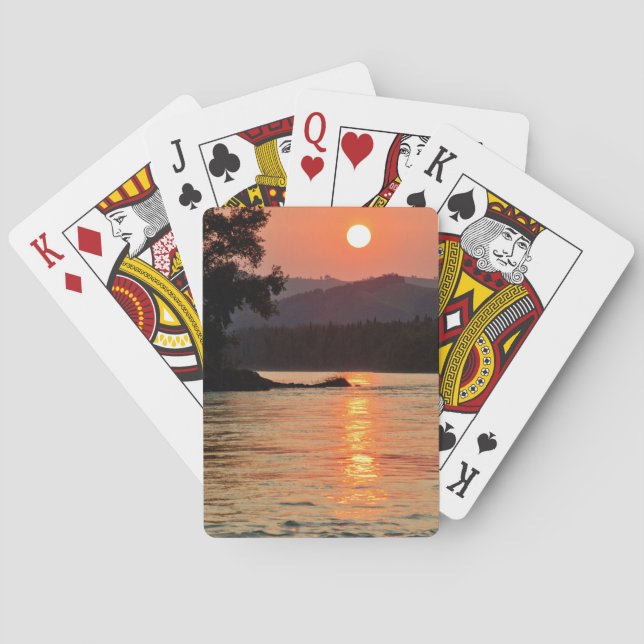 Jeu De Cartes Lever de soleil étonnant sur la rivière Katun Phot (dos)