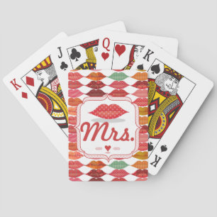 Jeu De Cartes Lèvres Mme Hipster Vintage Retro Mariée