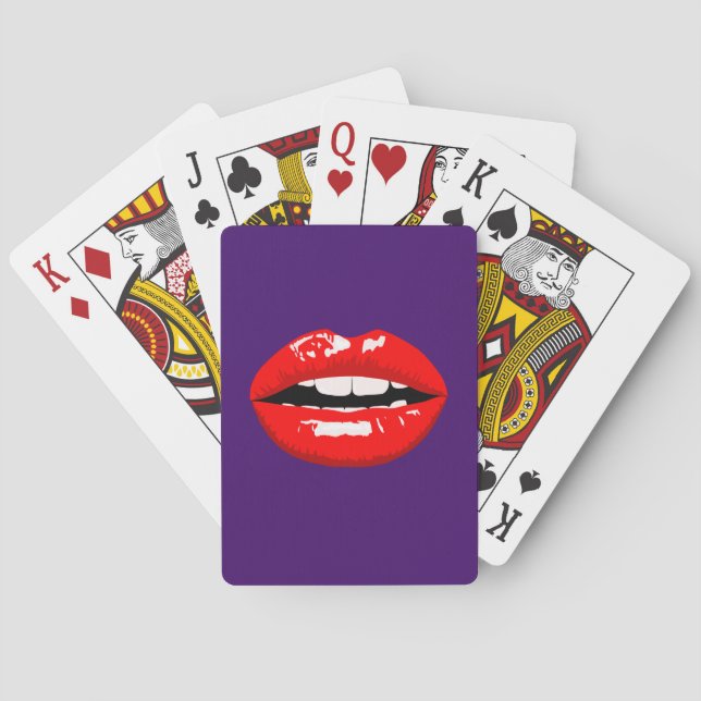 Jeu De Cartes Lèvres rouges brillantes Jouer des cartes (dos)