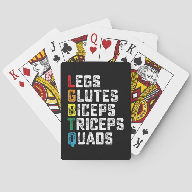 Jeu De Cartes LGBTQ Legs Glutes Biceps Triceps Quads Gym amusant (dos)