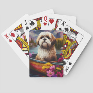 Jeu De Cartes Lhassa Apso sur une rame : une aventure Pittoresqu