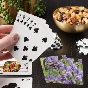Jeu De Cartes Libellule Darner aux Yeux Bleus sur Fleur