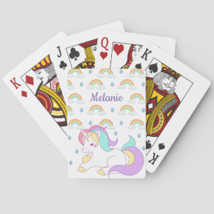 Jeu De Cartes Licorne mignonne et arcs-en-ciel personnalisés