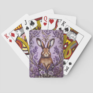 Jeu De Cartes Lièvre mignon Avec Lavender William Morris Inspiré