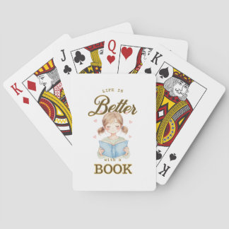 Jeu De Cartes Life is Better with a Book Poker Cards Set