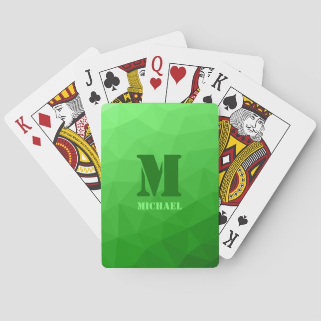 Jeu De Cartes Light green geometric mesh pattern Monogram (dos)