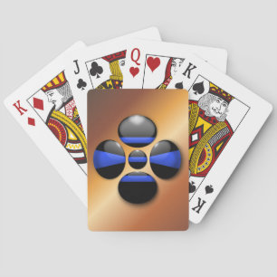 Jeu De Cartes Ligne bleue mince
