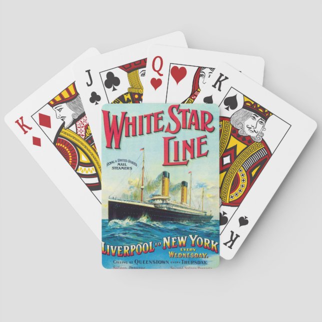 JEU DE CARTES LIGNE D'ÉTOILES BLANCHES OCEAN MAIL STEAMER (dos)
