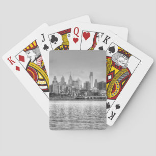 Jeu De Cartes Ligne d'horizon Philadelphie en noir et blanc