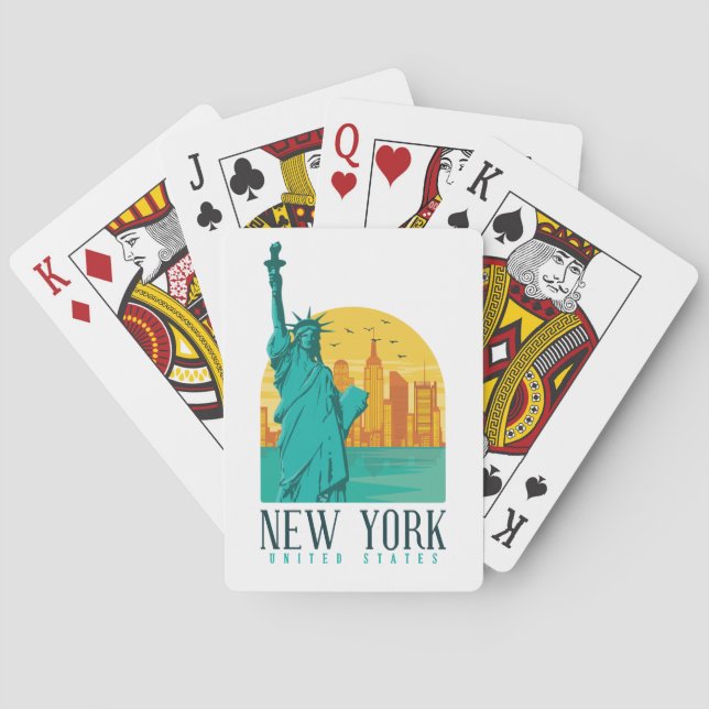 Jeu De Cartes Ligne Skyline élégante New York (dos)
