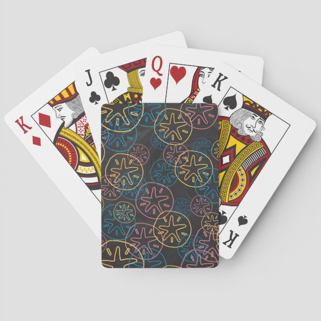Jeu De Cartes Lignes de Dollar de Sable Rouge Jaune Bleu (dos)