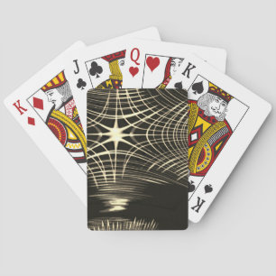 Jeu De Cartes Lignes kaki répétées par vagues et croisées