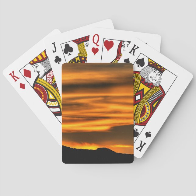 Jeu De Cartes Lignes oranges de nuage (dos)