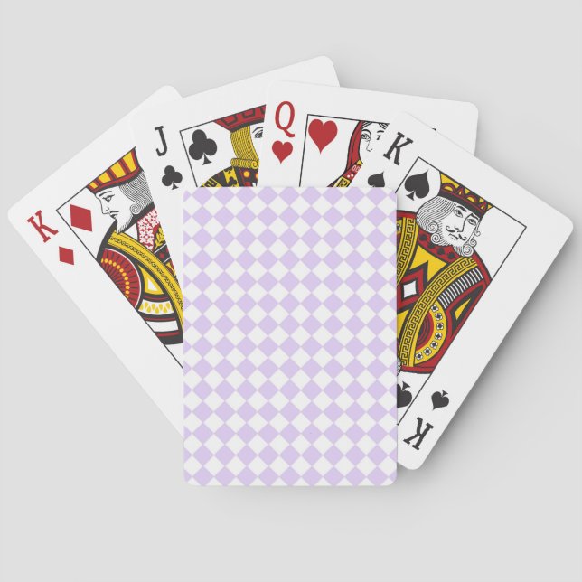 Jeu De Cartes Lilac Purple Diamond À damiers motif (dos)