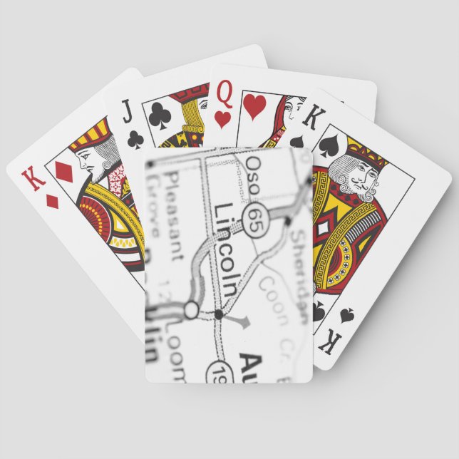 Jeu De Cartes Lincoln, Californie Carte Jouer des cartes (dos)