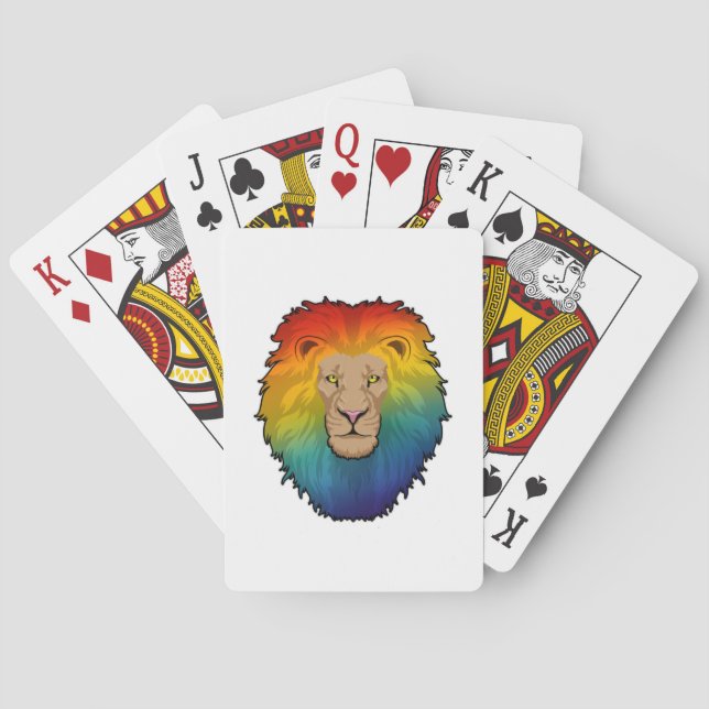 Jeu De Cartes Lion aux couleurs arc-en-ciel (dos)