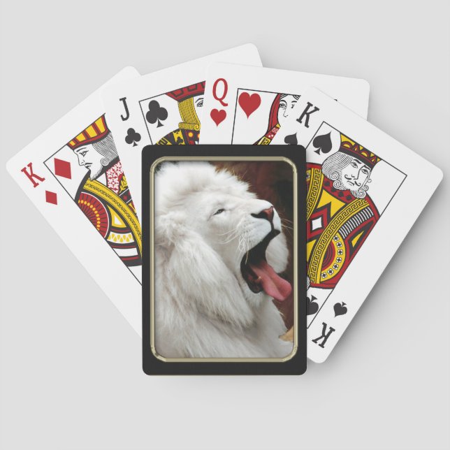 Jeu De Cartes Lion Blanc Photo Art Jouer Cartes (dos)