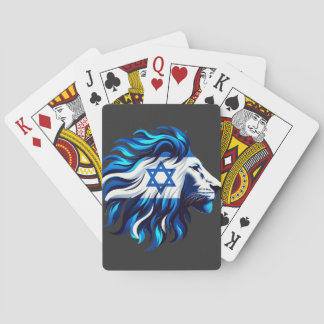 Jeu De Cartes Lion bleu majestueux de Juda avec Étoile de David