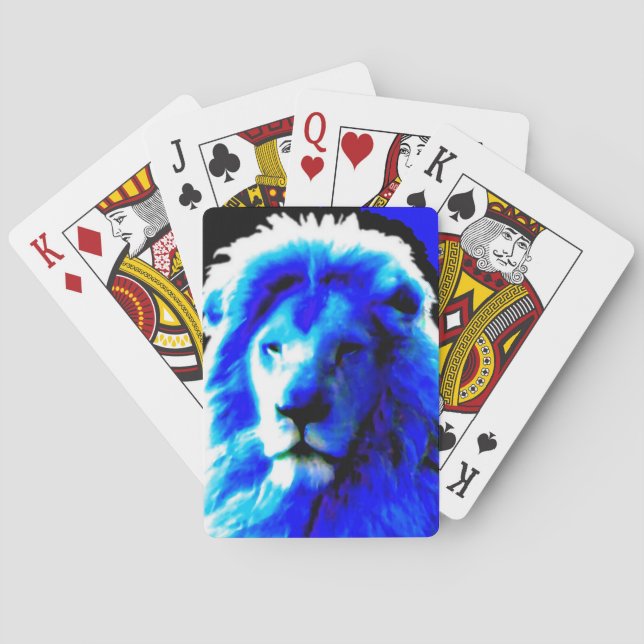 Jeu De Cartes Lion Head Blue (dos)