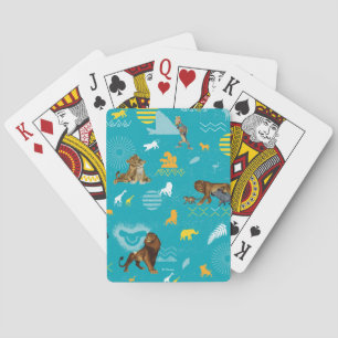 Jeu De Cartes Lion King   Turquoise Caractères et icônes Motif