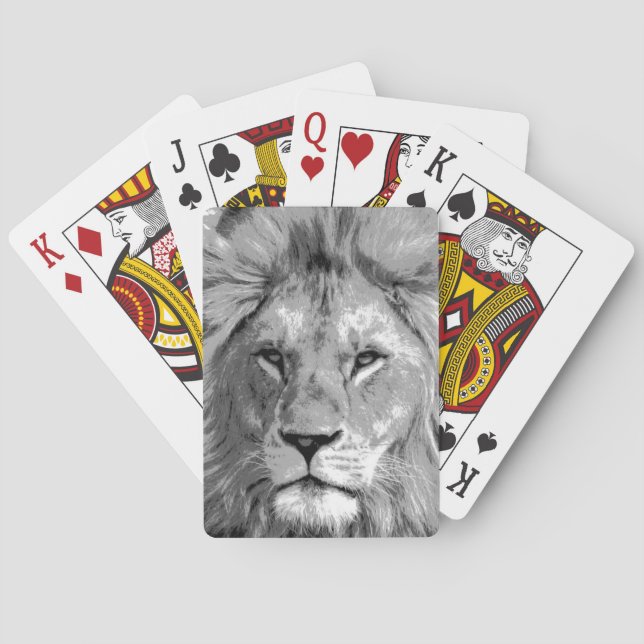 Jeu De Cartes Lion noir blanc (dos)