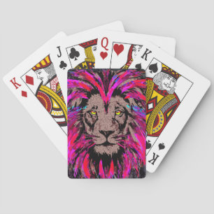 Jeu De Cartes Lion rose réaliste jouer des cartes - Gros chats