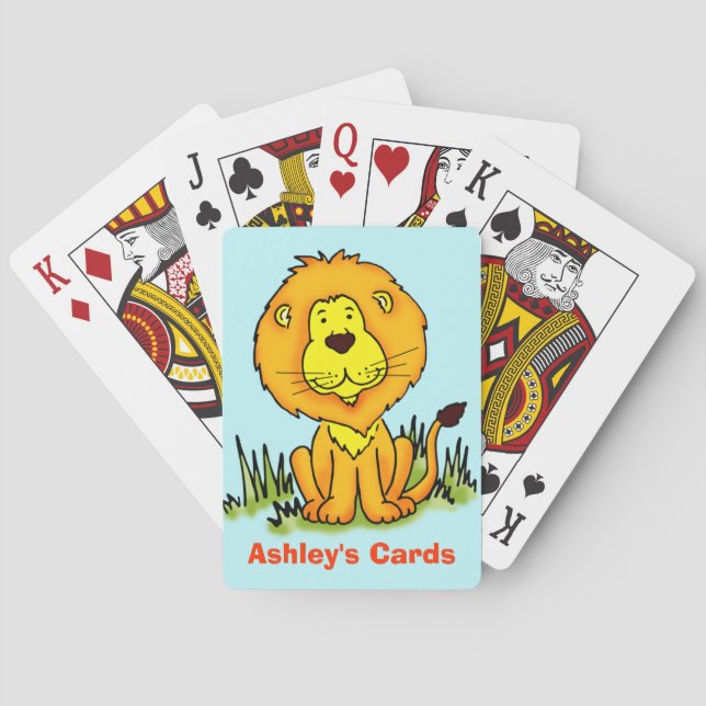 Jeu De Cartes Lion souriant nommé enfants jouant aux cartes (dos)