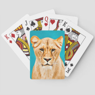 Jeu De Cartes Lioness Portrait Peinture Wild Life Amateurs Cadea